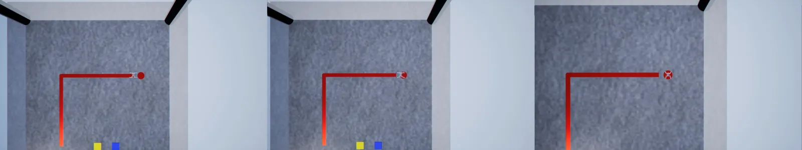 Row of panels showing touchdown positions relative to the landing circle